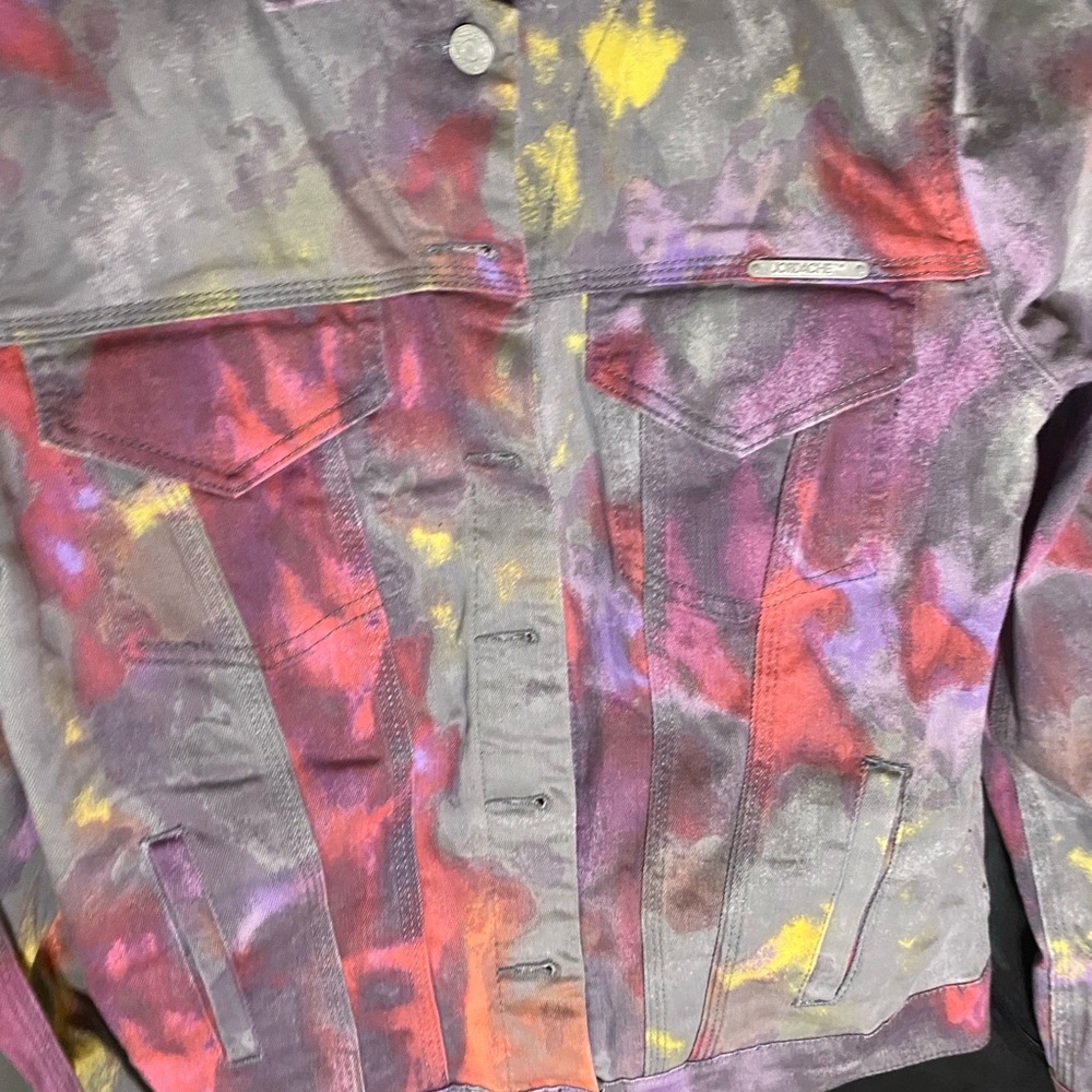 Colorful Splatter Denim Jacket - Picture 16 of 17